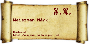 Weiszman Márk névjegykártya